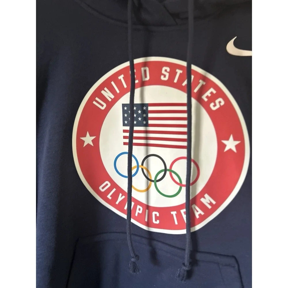 Nike USA Olympic Team Hoodie Women's Navy Blue Sz Small Sweatshirt Pockets